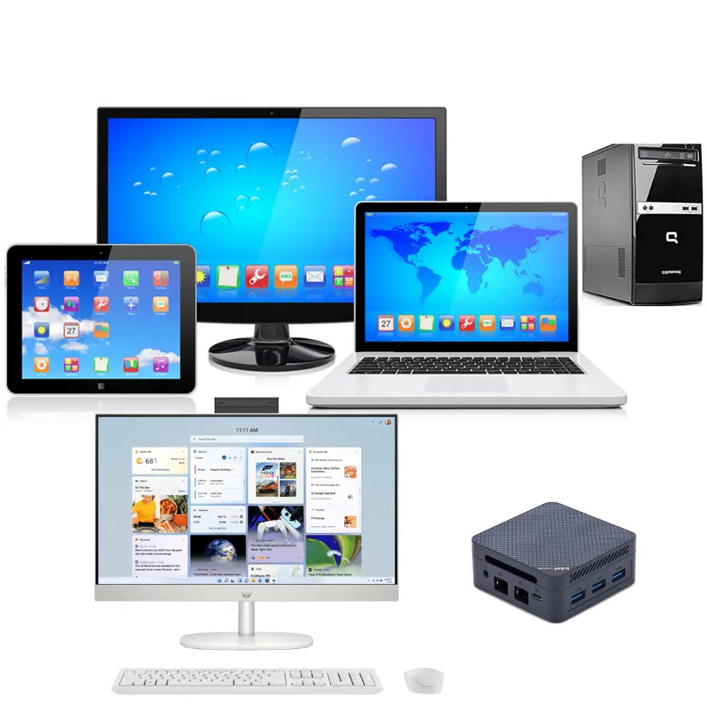 Desktop PCs, Laptops, Tablets, All-in-One PCs, Mini PCs and other computing devices