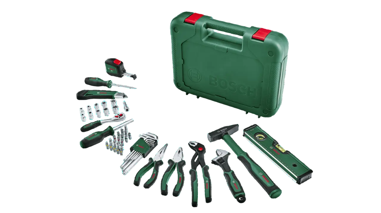 Tool Kits, Spanner Set, Screwdriver Set, Pliers, Hammer, Wrench, Allen Keys, Chisels, Utility Knife and other hand tools