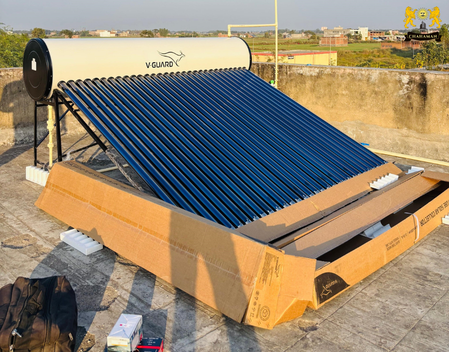 solar water heater installation project by the chahaman enterprises