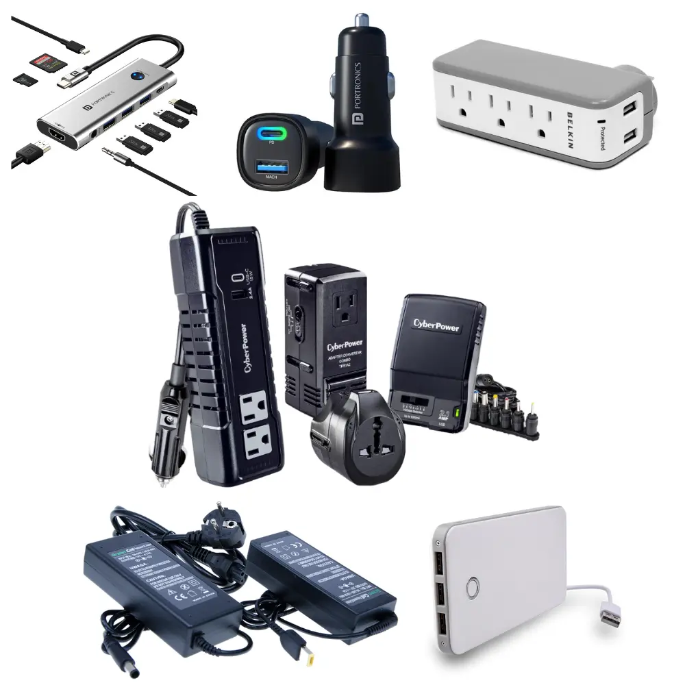 Laptop Chargers, Power Banks, USB Hubs, Surge Protectors and other power accessories for electronics